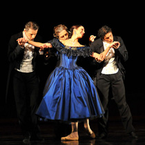 Balet HNK u Zagrebu: Alexandre Dumas sin – Carl Davis – Derek Deane, Dama s kamelijama, red. i kor. Derek Deane; Andrej Izmestjev (Barun), Andrej Barbanov (Vojvoda), Milka Hribar-Bartolović (Marguerite Gautier), George Stanciu (Gaston), foto: Saša Novković