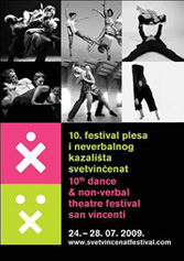 Plakat 10. festivala pčesa i neverbalnog kazališta Svetvinčenat 2009.