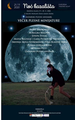 Plakat za 7. Večer plesne minijature (korištena fotografija iz filma Generator povratka. Autorice Matea Bilosnić i Lada Petrovski Ternovšek)